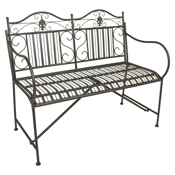 Garden Pleasure Gartenbank Mangan (B x T x H: 106 x 57 x 91 cm, Stahl, Schwarz-Braun) | BAUHAUS