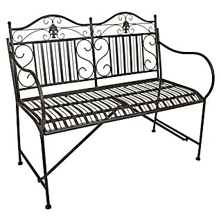 Garden Pleasure Gartenbank Mangan (B x T x H: 106 x 57 x 91 cm, Stahl, Schwarz-Braun)