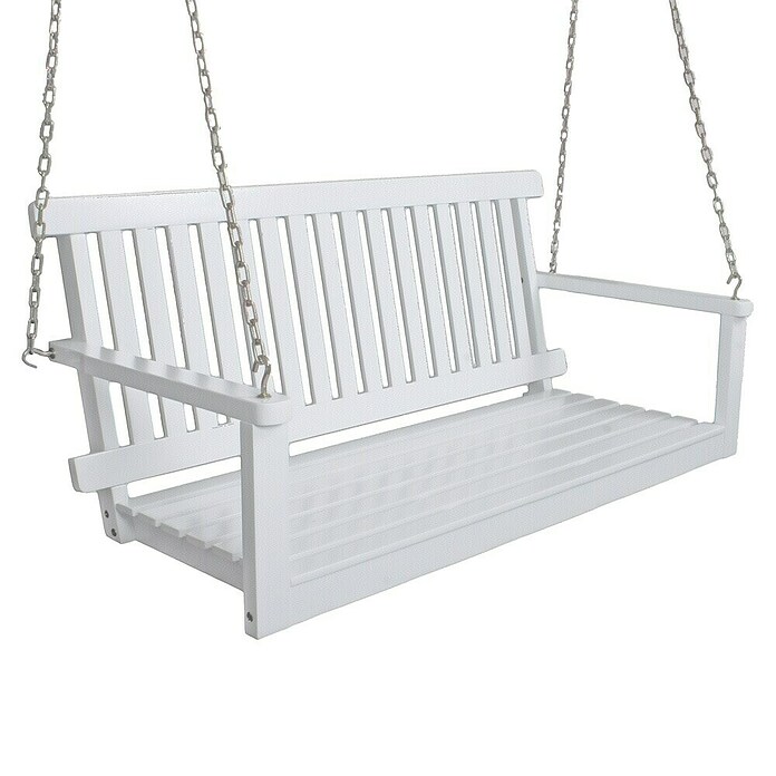 Garden Pleasure Hängebank Augusta (B x T x H: 130 x 63 x 57 cm, Eukalyptus, Weiß) | BAUHAUS