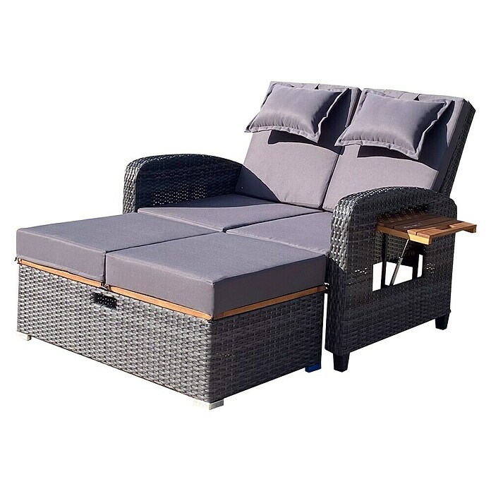 Garden Pleasure Loungesofa Bari (Stahl, Akazie, Polyester, Braun/Anthrazit) | BAUHAUS