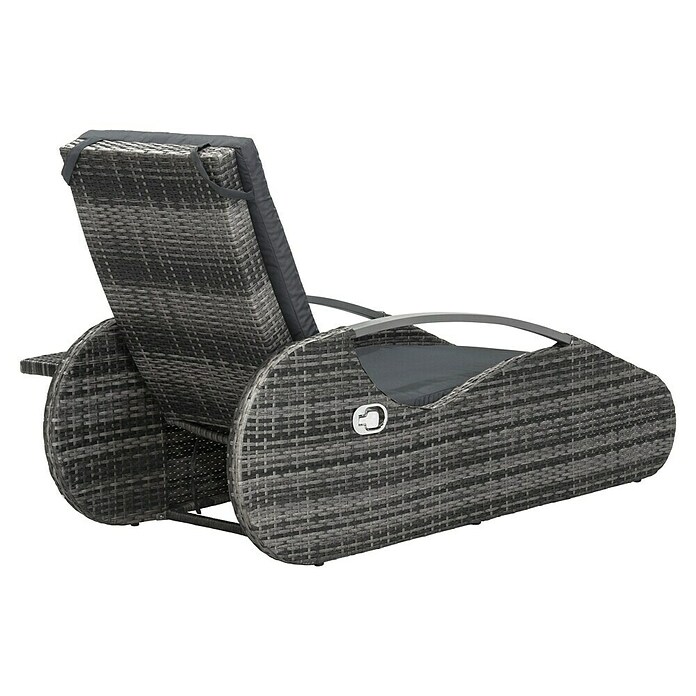 Garden Pleasure Loungeliege Alassio (Aluminium, Kunststoffgeflecht HDPE, Dunkelgrau/Anthrazit) | BAUHAUS