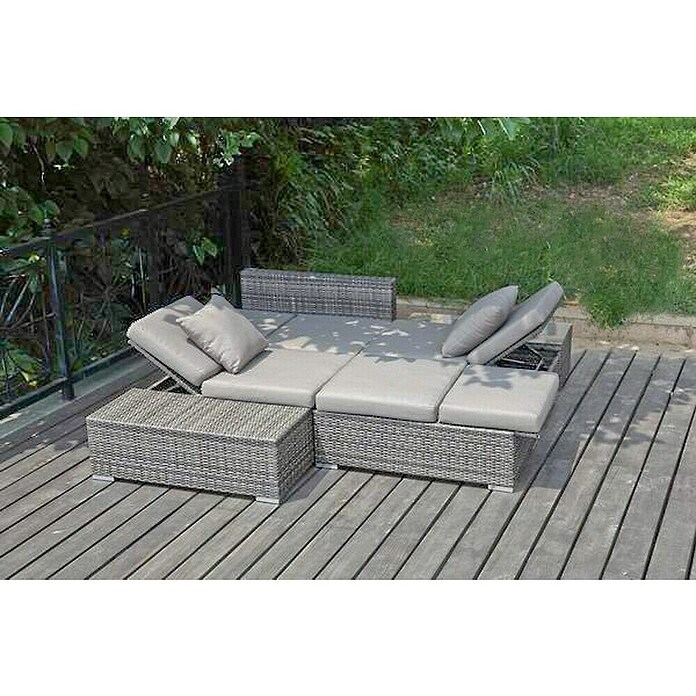 Garden Pleasure Loungemöbel-Set Alcudia (4 -tlg., Aluminium, Kunststoffgeflecht HDPE, Grau) | BAUHAUS
