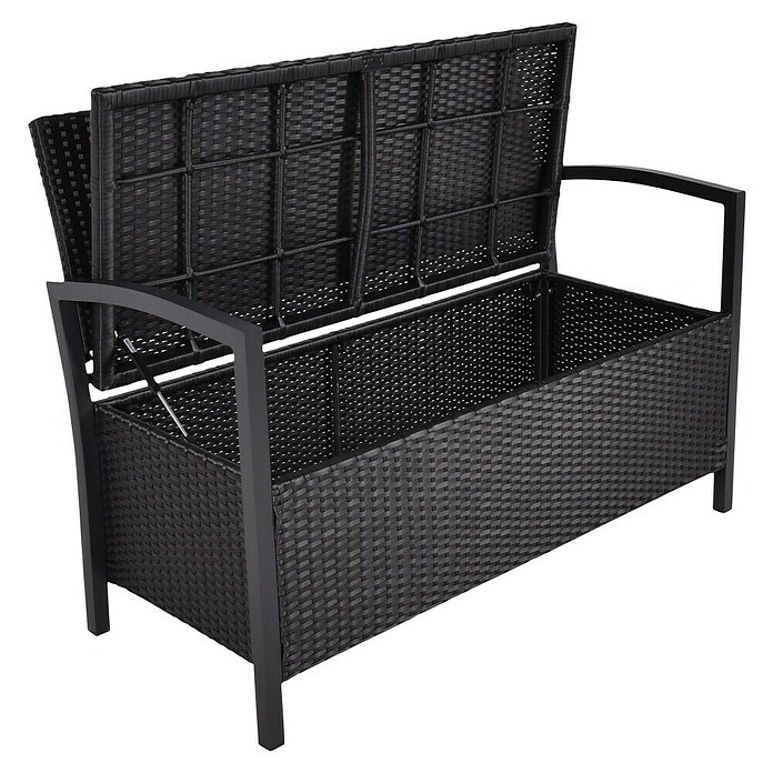 Garden Pleasure Gartenbank Ferrara (B x T x H: 117 x 58 x 86 cm, Aluminium, Polyrattan, Schwarz) | BAUHAUS