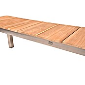 Garden Pleasure Gartenbank Dallas (B x T x H: 180 x 38 x 45 cm, Teak, Edelstahl, Natur/Silber) | BAUHAUS