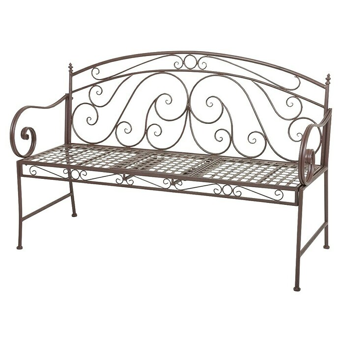 Garden Pleasure Gartenbank Saket mit hochklappbarem Tisch (B x T x H: 148 x 55 x 96 cm, Stahl, Braun) | BAUHAUS