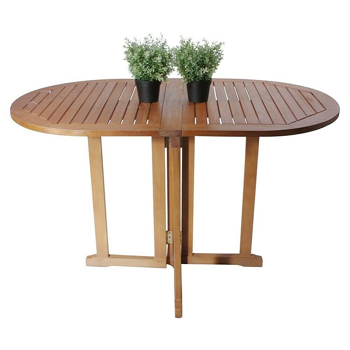 Garden Pleasure Gartentisch Baltimore (L x B x H: 120 x 70 x 73 cm, Eukalyptus, Natur, Oval, Klappbar) | BAUHAUS