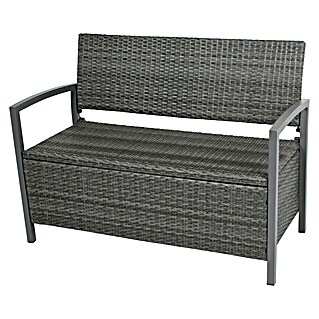 Garden Pleasure Gartenbank Ferrara (B x T x H: 117 x 58 x 86 cm, Aluminium, Polyrattan, Grau)