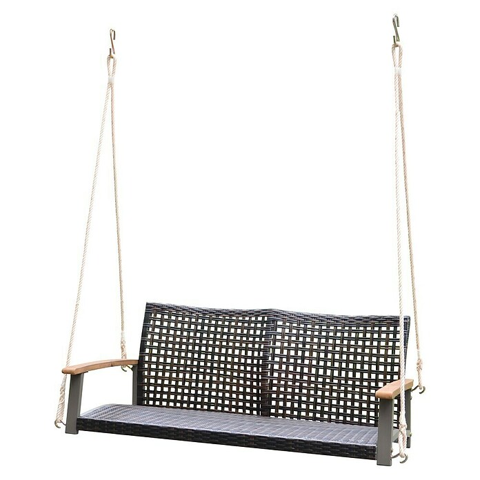 Garden Pleasure Hängebank Cuneo (B x T x H: 131 x 64 x 53 cm, Polyrattan, Akazie, Braun) | BAUHAUS
