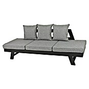 Garden Pleasure Loungesofa Donna (B x T x H: 216 x 74 x 70 cm, Aluminium, Polyester, Grau/Schwarz) | BAUHAUS
