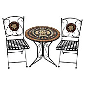 Garden Pleasure Balkonmöbel-Set Pular (3 -tlg., Stahl, Keramik, Schwarz/Braun, Klappbar) | BAUHAUS