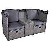 Garden Pleasure Loungesofa Saint-Tropez 2-Sitzer (B x T x H: 170 x 75 x 83 cm, Polyrattan, Schwarz/Silbergrau) | BAUHAUS
