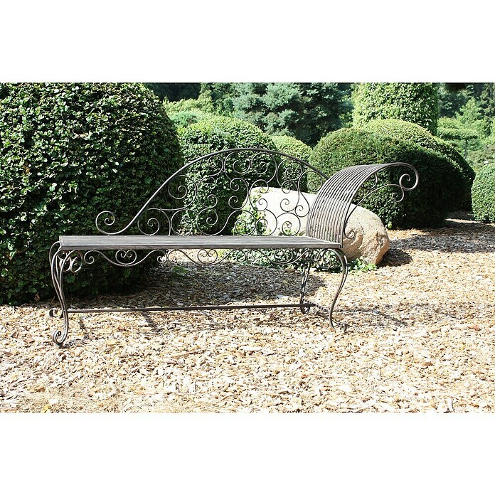 Garden Pleasure Gartenbank Lamington (B x T x H: 163 x 47,5 x 93 cm, Stahl, Schwarz-Braun) | BAUHAUS