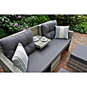 Garden Pleasure Loungesofa Valletta (B x T x H: 180 x 75 x 86 cm, 3 -tlg., Aluminium, Kunststoffgeflecht HDPE, Schwarz/Grau) | BAUHAUS