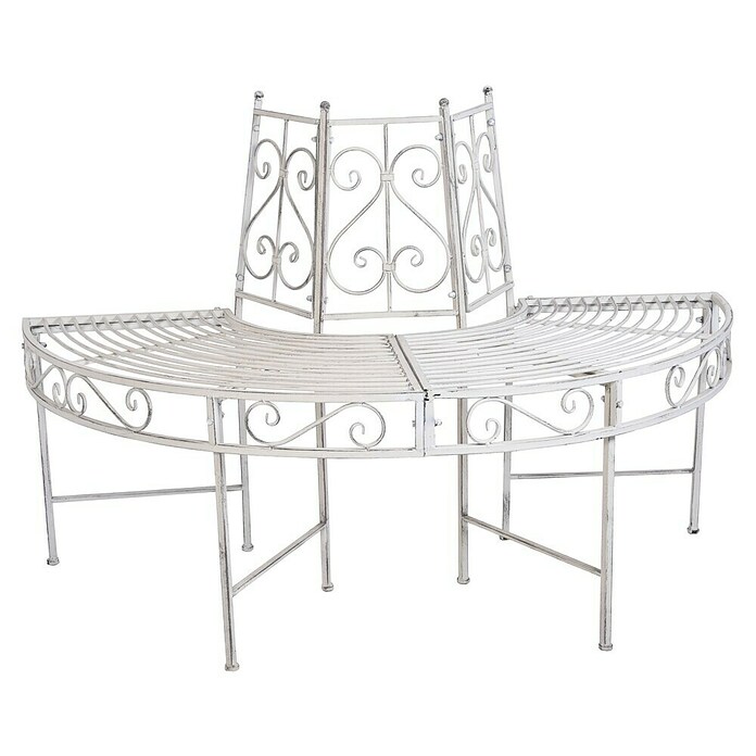 Garden Pleasure Gartenbank Varda 180° (B x T x H: 63 x 63 x 80 cm, Stahl, Antik-Weiß) | BAUHAUS