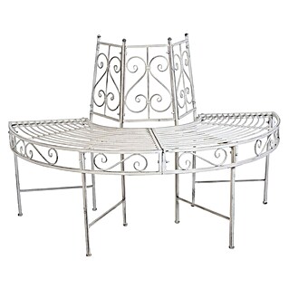 Garden Pleasure Gartenbank Varda 180° (B x T x H: 63 x 63 x 80 cm, Stahl, Antik-Weiß)