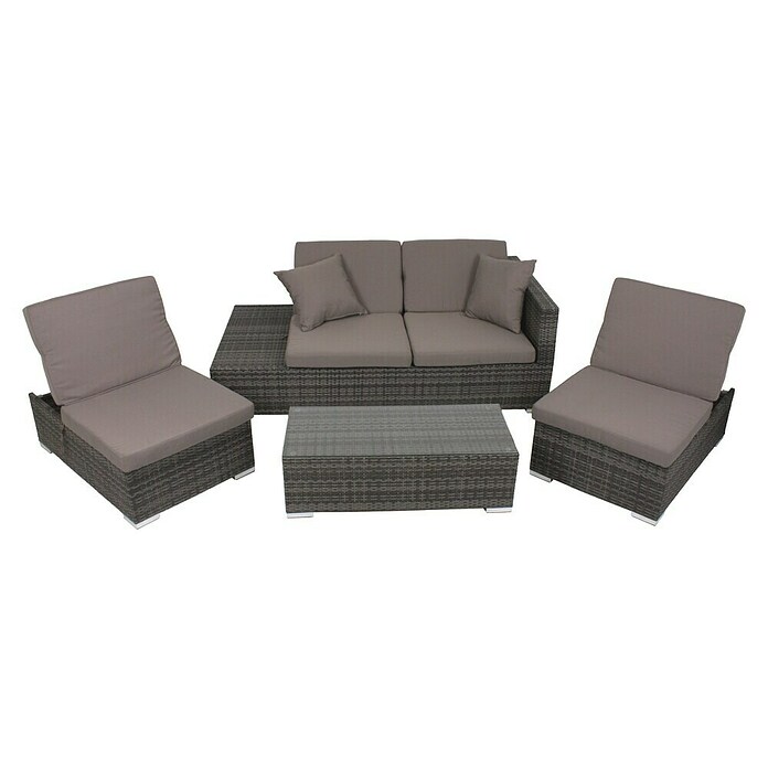Garden Pleasure Loungemöbel-Set Alcudia (4 -tlg., Aluminium, Kunststoffgeflecht HDPE, Grau) | BAUHAUS