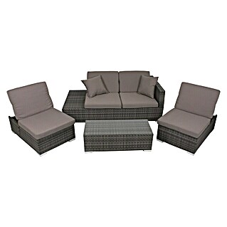Garden Pleasure Loungemöbel-Set Alcudia (4 -tlg., Aluminium, Kunststoffgeflecht HDPE, Grau)