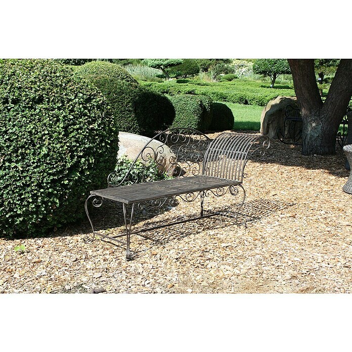 Garden Pleasure Gartenbank Lamington (B x T x H: 163 x 47,5 x 93 cm, Stahl, Schwarz-Braun) | BAUHAUS
