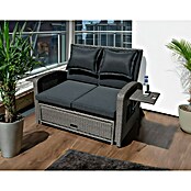 Garden Pleasure Loungesofa Nizza (Stahl, Kunststoff, Schwarz/Weidengrau) | BAUHAUS