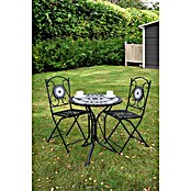Garden Pleasure Balkonmöbel-Set Jalua (3 -tlg., Stahl, Keramik, Schwarz-Grau-Weiß, Klappbar) | BAUHAUS