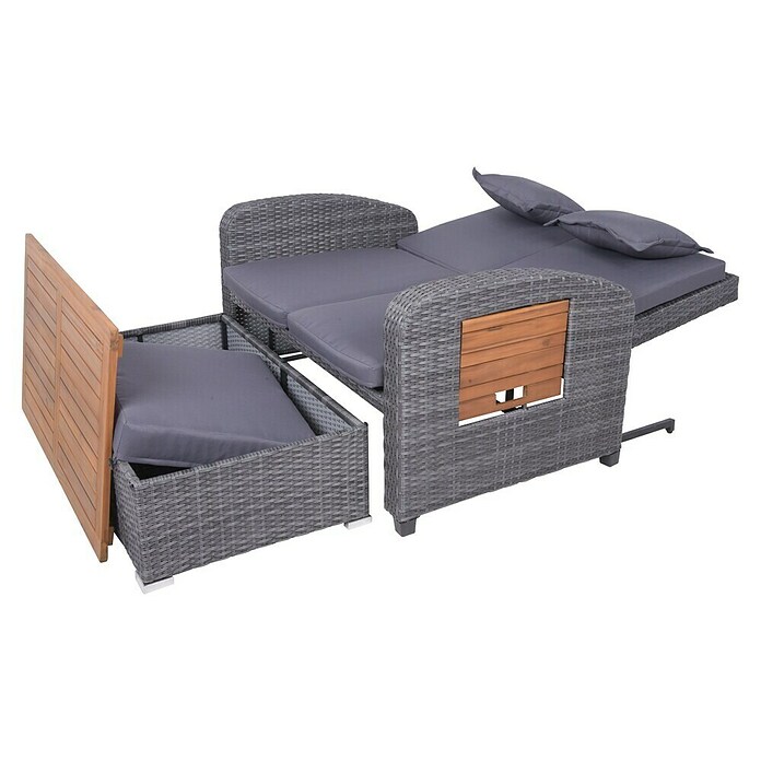 Garden Pleasure Loungesofa Bari (Stahl, Akazie, Polyester, Braun/Anthrazit) | BAUHAUS
