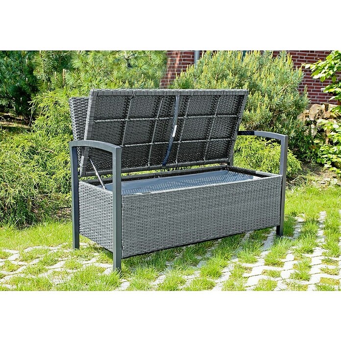 Garden Pleasure Gartenbank Ferrara (B x T x H: 117 x 58 x 86 cm, Aluminium, Polyrattan, Grau) | BAUHAUS