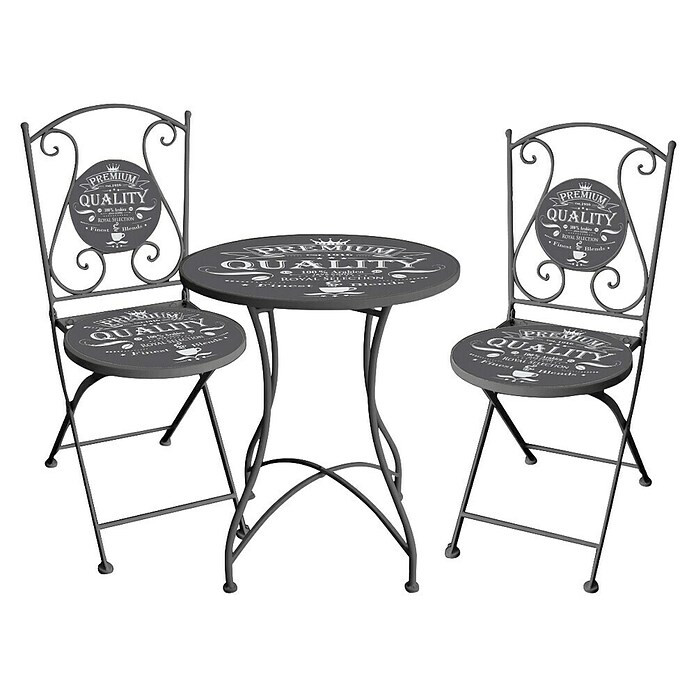 Garden Pleasure Gartenmöbel-Set Royal (3 -tlg., Grau, Klappbar) | BAUHAUS