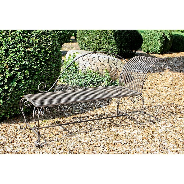 Garden Pleasure Gartenbank Lamington (B x T x H: 163 x 47,5 x 93 cm, Stahl, Schwarz-Braun) | BAUHAUS