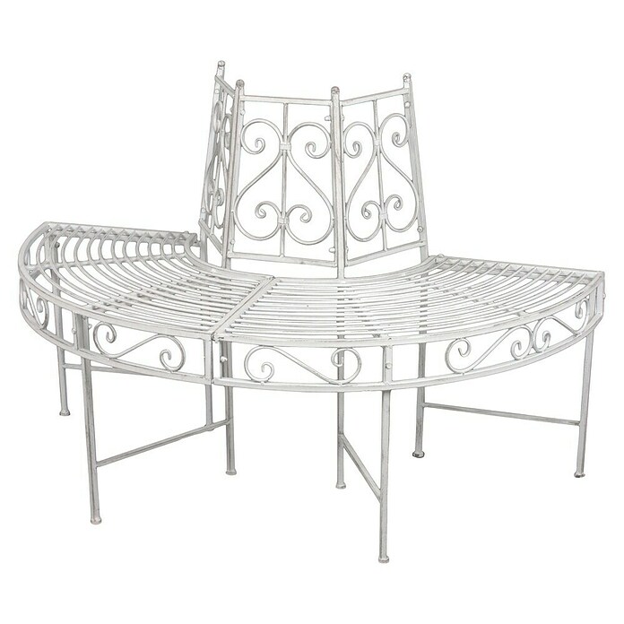 Garden Pleasure Gartenbank Varda 180° (B x T x H: 63 x 63 x 80 cm, Stahl, Antik-Weiß) | BAUHAUS