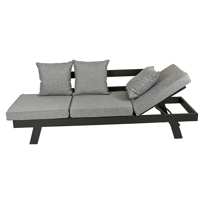 Garden Pleasure Loungesofa Donna (B x T x H: 216 x 74 x 70 cm, Aluminium, Polyester, Grau/Schwarz) | BAUHAUS