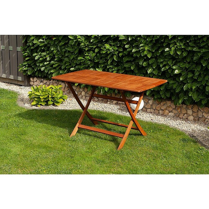 Garden Pleasure Gartentisch Orlando (L x B x H: 120 x 70 x 74 cm, Eukalyptus, Natur, Klappbar) | BAUHAUS