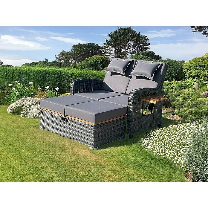 Garden Pleasure Loungesofa Bari (Stahl, Akazie, Polyester, Braun/Anthrazit) | BAUHAUS