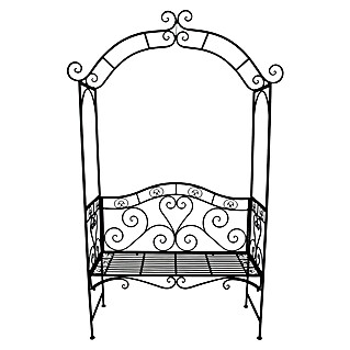 Garden Pleasure Gartenbank Colima mit Rosenbogen (B x T x H: 124 x 48 x 200 cm, Stahl, Schwarz)