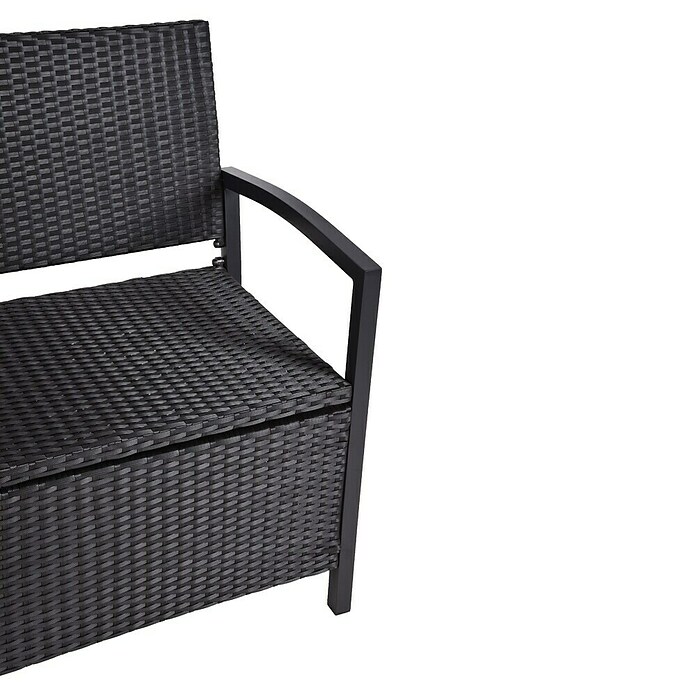 Garden Pleasure Gartenbank Ferrara (B x T x H: 117 x 58 x 86 cm, Aluminium, Polyrattan, Schwarz) | BAUHAUS