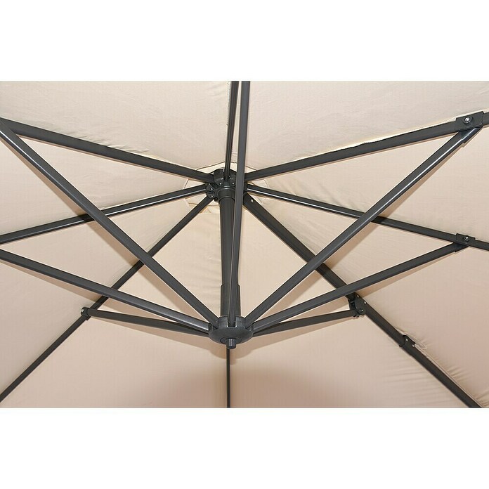 Garden Pleasure Ampelschirm rund Deluxe (Creme, Durchmesser Bespannung: 300 cm) | BAUHAUS