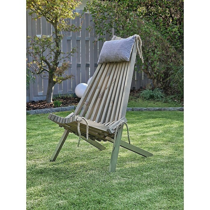 Garden Pleasure Relaxsessel Falun inkl. Kissen (Kiefernholz, Grau, 93 x 69 x 104 cm) | BAUHAUS