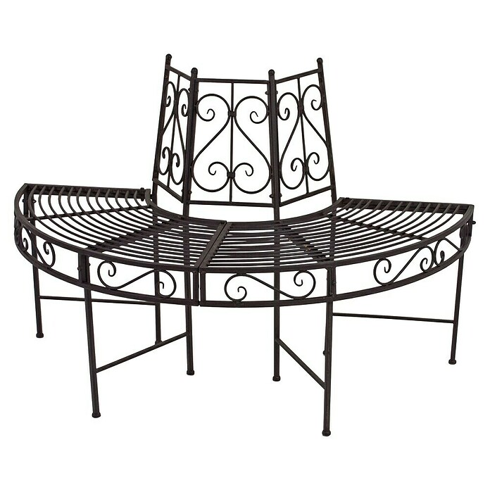 Garden Pleasure Gartenbank Narvi 180° (B x T x H: 122 x 63 x 80 cm, Stahl, Schwarz-Braun) | BAUHAUS