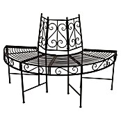 Garden Pleasure Gartenbank Narvi 180° (B x T x H: 122 x 63 x 80 cm, Stahl, Schwarz-Braun) | BAUHAUS