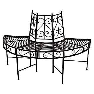 Garden Pleasure Gartenbank Narvi 180° (B x T x H: 122 x 63 x 80 cm, Stahl, Schwarz-Braun)