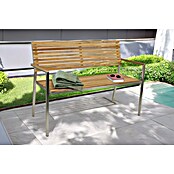 Garden Pleasure Gartenbank Denver 2-Sitzer (B x T x H: 125 x 55 x 86 cm, Teak, Edelstahl, Natur/Silber) | BAUHAUS