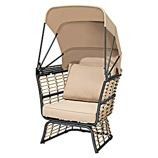 Garden Pleasure Garten-Loungesessel Paros (Beige/Anthrazit, B x T x H: 130 x 83 x 154 cm)