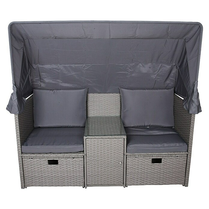 Garden Pleasure Loungesofa Saint-Tropez 2-Sitzer (B x T x H: 170 x 75 x 83 cm, Polyrattan, Schwarz/Silbergrau) | BAUHAUS