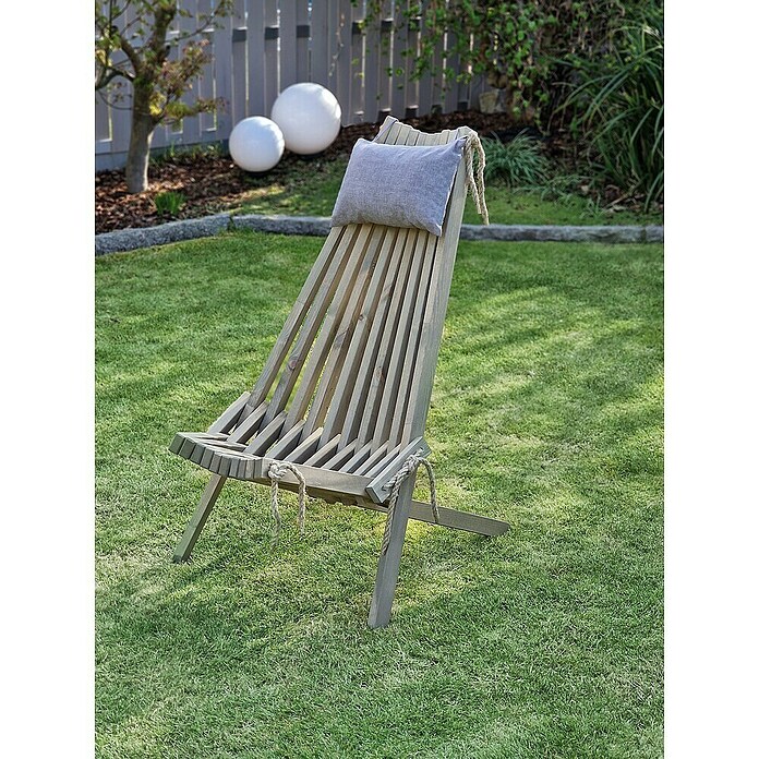 Garden Pleasure Relaxsessel Falun inkl. Kissen (Kiefernholz, Grau, 93 x 69 x 104 cm) | BAUHAUS