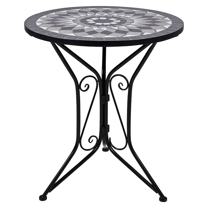 Garden Pleasure Balkonmöbel-Set Jalua (3 -tlg., Stahl, Keramik, Schwarz-Grau-Weiß, Klappbar) | BAUHAUS