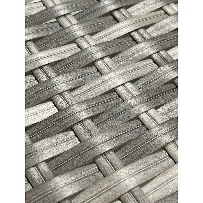 Garden Pleasure Loungemöbel-Set Cadiz - 3 -tlg., Aluminium, Kunststoffgeflecht HDPE, Schwarz/Grau - Graue gewebte Textur.