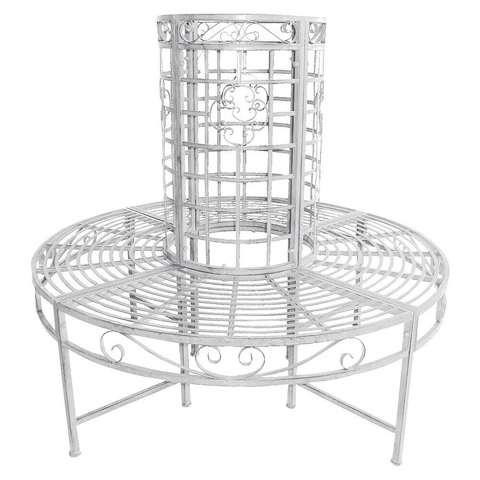Garden Pleasure Baumbank Larissa 360° (Ø x H: 121 x 112 cm, Stahl, Weiß) | BAUHAUS