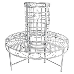 Garden Pleasure Baumbank Larissa 360° (Ø x H: 121 x 112 cm, Stahl, Weiß)