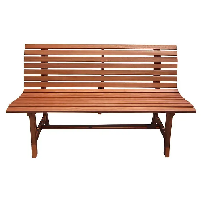 Garden Pleasure Gartenbank Moreno - B x T x H: 140 x 61 x 82 cm, Eukalyptus, Natur - Braune Lattenholzbank.