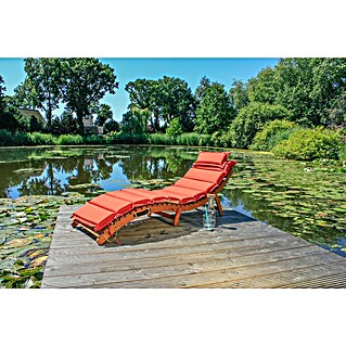 Garden Pleasure Gartenliege Nassau (L x B: 186 x 55 cm, Holz, Natur, Klappbar)