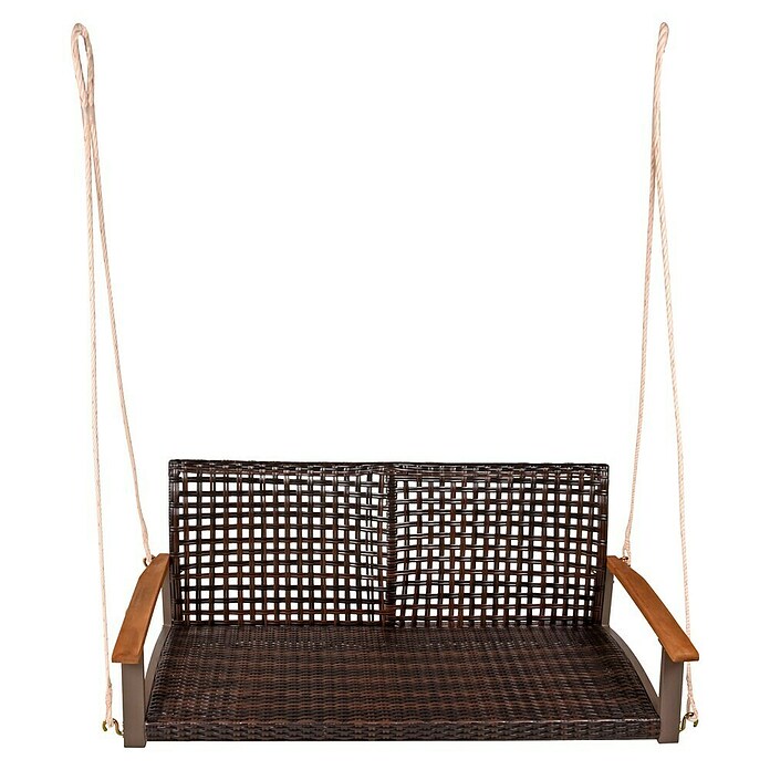 Garden Pleasure Hängebank Cuneo (B x T x H: 131 x 64 x 53 cm, Polyrattan, Akazie, Braun) | BAUHAUS